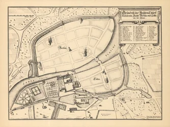 Mappa di Berlino e Coelln, 1652